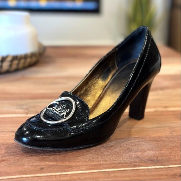 Coach Shoes - COACH | US 9.5 B | HANAH Gold Lined Black Patent Leather Pump 3-inch Heel A3848